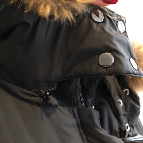 Ellen Tracy Black Down Puffer Jacket Real Fur - Picture 6 of 8